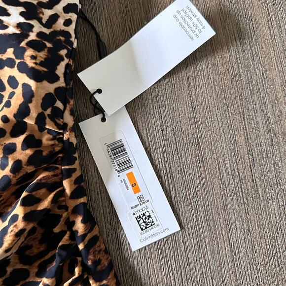 Calvin Klein Women's Animal Printed 
Bandeau Halter Tankini Top size Small - Picture 5 of 9